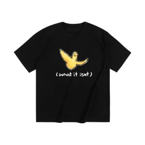 Beyaz Kore Marka Saf Zarif Baskı Yuvarlak Boyun G