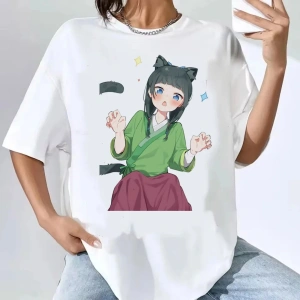 Beyaz Kusuriya Hiçbir Hitorigoto Maomao Kawaii Karikatür Tshirt Anime Este