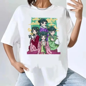 Beyaz Kusuriya Hiçbir Hitorigoto Maomao Kawaii Karikatür Tshirt Anime Este