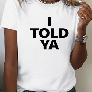 Beyaz lar komik söyledim YA gers gers baskı yaz o-boyun üst