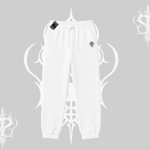 Beyaz Lastikli Eşofman Altı Özel logolu