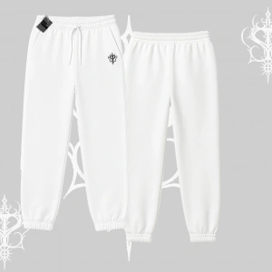 Beyaz Lastikli Eşofman Altı Özel logolu