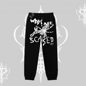 Beyaz Lastikli Eşofman Altı Why are u Scared