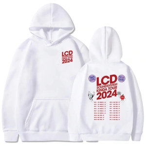 Beyaz LCD Soundsystem Electronic Rock Band Hoodies Tour Graphic Printing Clo