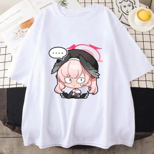 Beyaz Mavi arşiv Koharu Tees Kawaii karakter Anime Manga grafik T