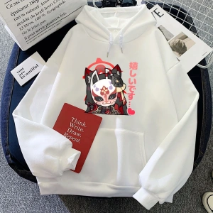 Beyaz Mavi Arşiv Wakamo Genç Kız Hoody Harajuku Manga Hoodie