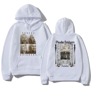 Beyaz Moda rahat Hoodies Phoebe bripocket Indie halk Unisex Hoody ile boy yönlü y