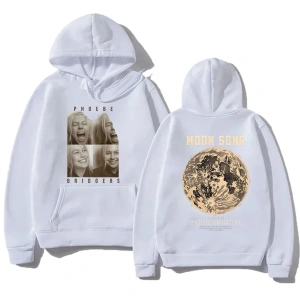 Beyaz Moda rahat Hoodies Phoebe bripocket Indie halk Unisex Hoody ile boy yönlü y
