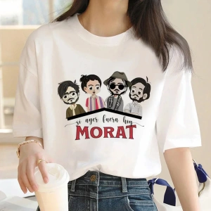 Beyaz Morat yaz tasarımcı Tshirt grafik komik Streetwear giysi kıyafetleri