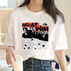 Beyaz Morat yaz tasarımcı Tshirt grafik komik Streetwear giysi kıyafetleri