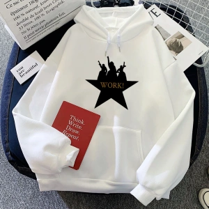 Beyaz müzikal Hamiltonn çalışma grafik Hoodies u