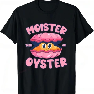 Beyaz Nem Bir İstiridye Komik Baskılı Mizah Bivalve Shucking Gevşek Harajuku Kad