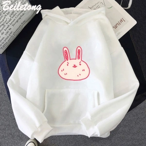 Beyaz Omori Hoddie Kawaii TavşanHoodies Harajuku Modalar