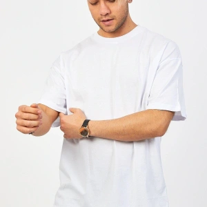 Beyaz Oversize Düz T-shirt