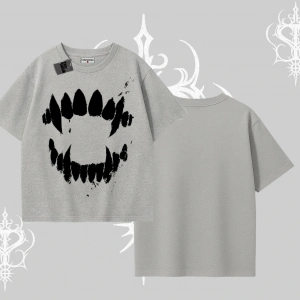 Beyaz Oversize Tişört Vampir Dış