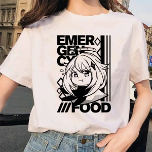 Beyaz Paimon Genshin darbe Venti Xiao Diona dishirt Kaeya karikatür