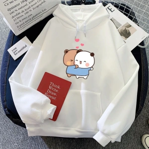 Beyaz Panda ayı Bubu Dudu Hoodies karikatür Kawaii grafik larler