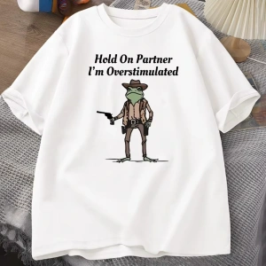 Beyaz Partner Im Overstimüle Komik Meme Grafik Kovboy Kurbağa T K