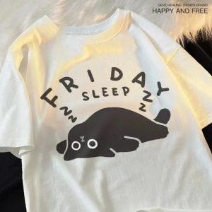 Beyaz Pazartesi Uyku Eğlenceli Unisex Kedi Tarzı Yaz lar için Japonya Çift E