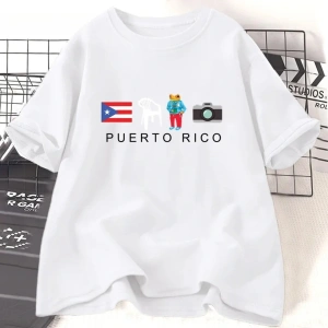 Beyaz Porto Riko DTMF Kötü Tavşan Tshirt lar için Harajku Kurbağa St