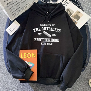 Beyaz Property of The Outsiders Est 1983 Brotherhood Hoodies Stay Gold Letter Printing