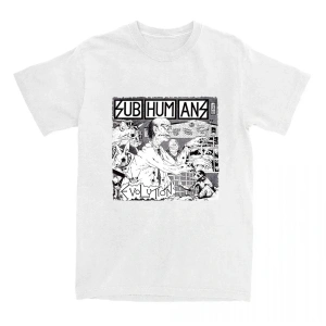 Beyaz Punk Band Subhumans % yaz -gömlekler/lar ağır