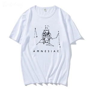 Beyaz Radiohead Amnesiac sevimli Cry desen Tshirt Band kaya komik müzik komi