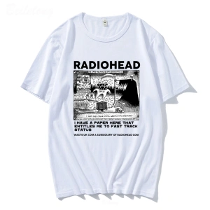 Beyaz Radiohead ler Vintage Klasik Tees Kuzey Amerika Turu Rock Boy Camisetas Hombre H