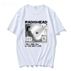 Beyaz Radiohead Rock Band Vintage Hip Hop ben sonraki hayatta göreceksiniz Unisex müzik hay