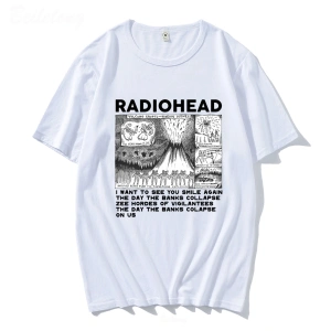 Beyaz Radiohead Vintage Hip Hop Rock Grubu Müzik Hayranları Komik Baskılar e