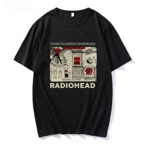 Beyaz Radiohead Vintage Hip Hop Rock Grubu Müzik Hayranları Komik Baskılar e