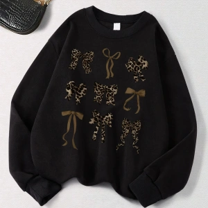 Beyaz Retro Leopar Baskı Yay