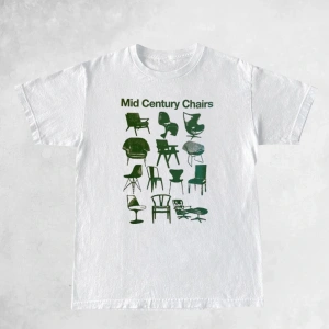 Beyaz Retro Tarzı Sandalye baskılı Sokak Grafik Tees Gevşek Vintage Grunge