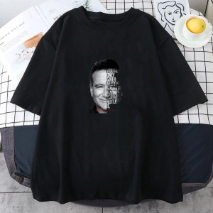 Beyaz Robin Williams aktör Poster grafik baskı estetik -gömlek Tshi