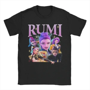 Beyaz Rumi K-pop Demon Hunters Huntrix 90s Yenilik Tee Ekip Boyun T