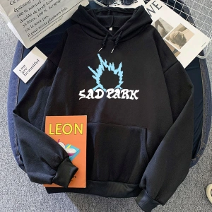 Beyaz Sad Park BandHoodiesUnisex sıcak uzun ko
