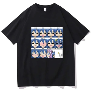 Beyaz Şanslı Yıldız Konata Komik Karikatür Grafik baskılı Streetwear Hip Hop Yaz Tiş