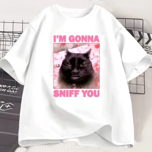 Beyaz Seni Koklanacak Komik Kedi Meme Tee ve için Beyin Rot Kediler Apta