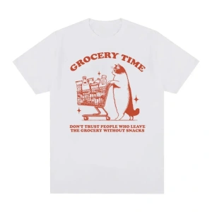 Beyaz Sevimli Kedi Bakkal Zamanı Komik MemeYaz T-s