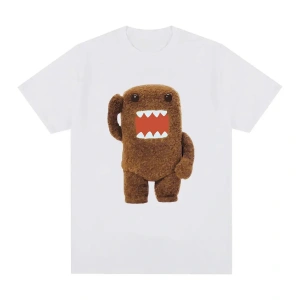 Beyaz Sevimli ve Bulanık Domo Kun T-shirtya uygun Harajuku