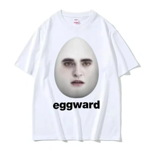Beyaz Sıcak Alacakaranlık Eggward Komik Meme Edward Cullen Parodi Mizah Tshirt