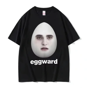 Beyaz Sıcak Alacakaranlık Eggward Komik Meme Edward Cullen Parodi Mizah Tshirt