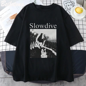 Beyaz Slowdive Anime Yaz Gevşek Hip Hop