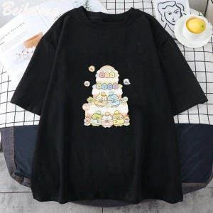 Beyaz Sumikko Gurashi Kawaii Yaz Hip Hop Karikatür Grafik Baskı T S