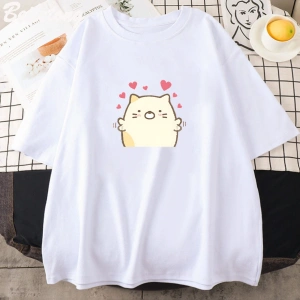 Beyaz Sumikko Gurashi Yeni Harajuku Komik Estetik Grafik leri Unisex Anime Karikatür Ra
