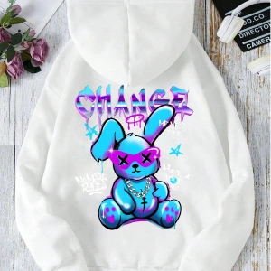 Beyaz Tavşan Karikatürler Crewneck