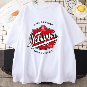 Beyaz Tee no-tetik grafik baskı -gömlek Ropa Mujer