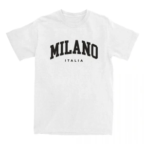Beyaz Tees Milano İtalya mektup baskı leri yaz