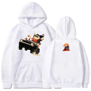 Beyaz The Bad Guys 2 Hoodies Long Sleeve Hooded Fleece Casual Loose Pullovers Uni