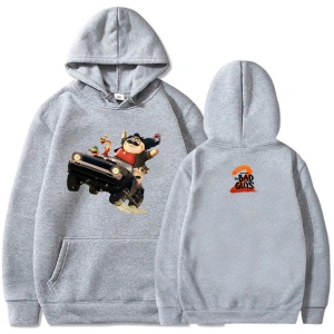 Beyaz The Bad Guys 2 Hoodies Long Sleeve Hooded Fleece Casual Loose Pullovers Uni